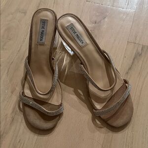 Steve Madden Brown Slide Sandals with Sparkling Straps